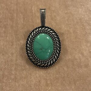 Carolyn Pollack Turquoise and Silver Pendant Necklace Enhancer